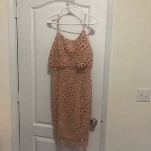 Nanette Lepore Flower Lace Blush Cocktail Dress